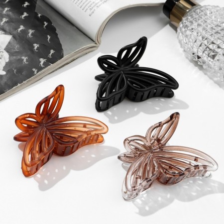Hair crab "gloss" butterfly stripes, 7 cm, mix-2
