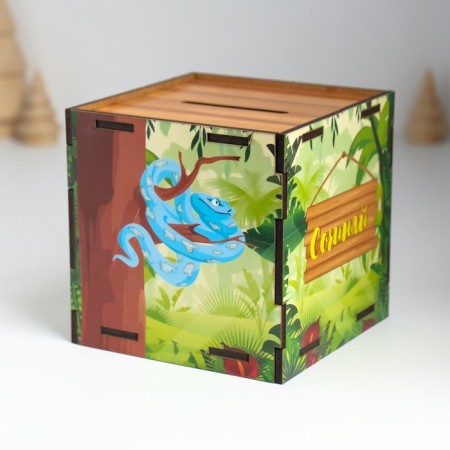 New Year's piggy bank Cube "Snake. Compose dreams" 10x10x10 cm
