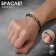 Bracelet Unisex "Enturage" pattern, black color with silver-gold, 21 cm