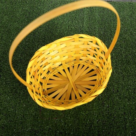 A set of baskets of woven, yellow, bamboo, 3 pcs.-3