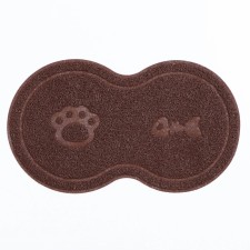 2-in-1 rug for a bowl/toilet for animals two circles, 47 x 26 cm, brown