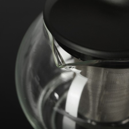 Glass teapot “Lyubava”, 1.25 liters, with metal sieve, black color-4