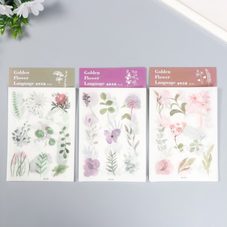 Stickers "Field flowers" set 3 sheets mix 10.4x14.7 cm