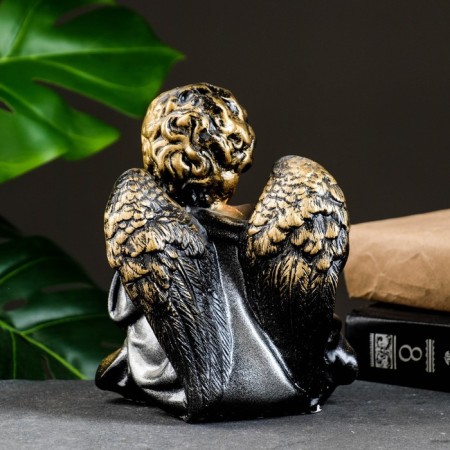 Figure "Angel sitting" bronze 18x14x12cm-3