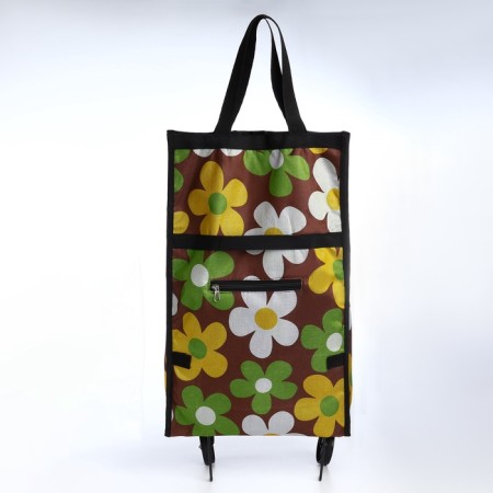 Folding bag on Velcro, 2 wheels, colorful color-2