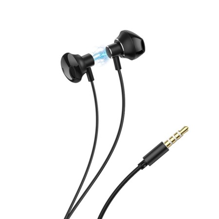 Hoco M75 headphones, wired, inserts, microphone, jack 3.5 mm, 1.2 m, black-2