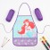 Apron with armatals children's "Ariel", princesses, 49x39 cm