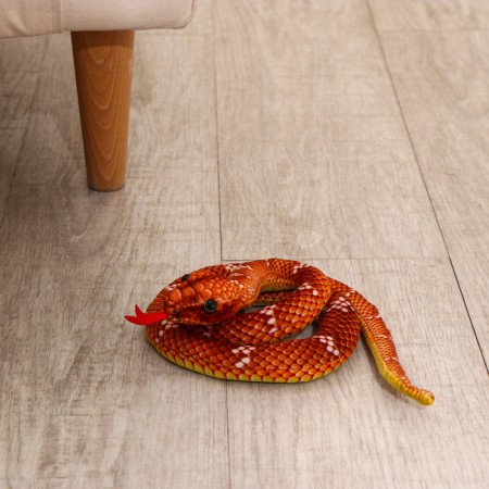 Soft toy "Snake", 19 cm/80 cm, brown color-3