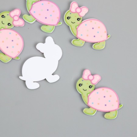 Acrylic decor "Turtle with Bantik" 3.4x3.2 cm