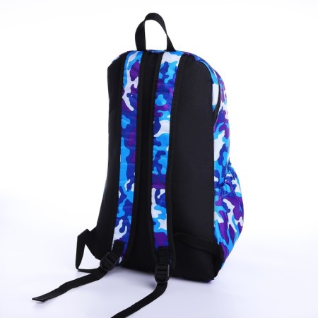 Waterproof backpack with lightning, 3 pockets, blue color-3