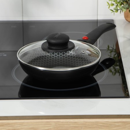 Forever pan, d = 18 cm, removable handle, glass cover, anti -stick coating, color gray color-6