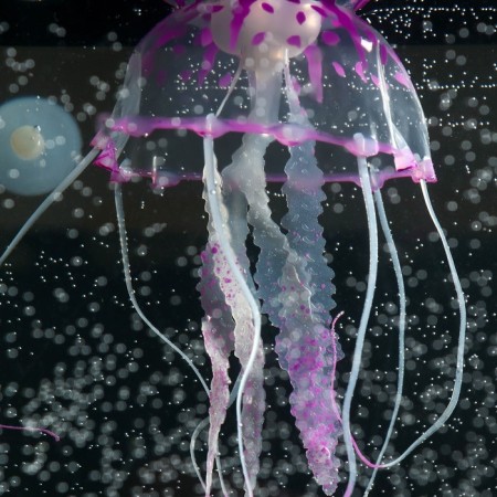 Decor for the Aquarium "Medusa" Silicone, with a neon effect, 10 x 10 x 20.5 cm, purple 71088-3