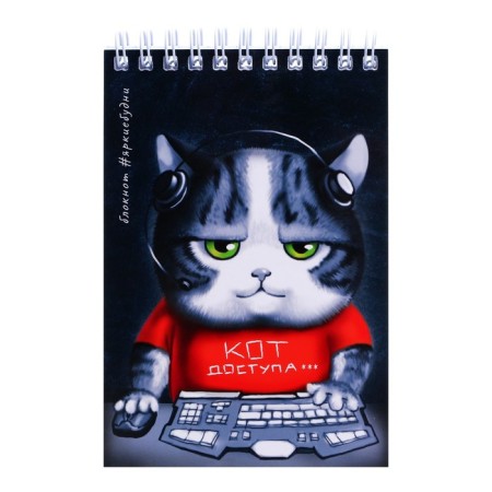 Notepad A6, 80 sheets on the crest "Anime Cat", cover shaking cardboard, UV-fluid, perforation, OFSET BOLOK 65G/m2
