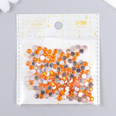 Decor for creativity plastic "Rhinestones Round. Bright yellow" (set of 200 pcs) 0.5x0.5 cm-4