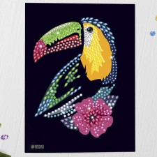 Mosaic with rhinestones 