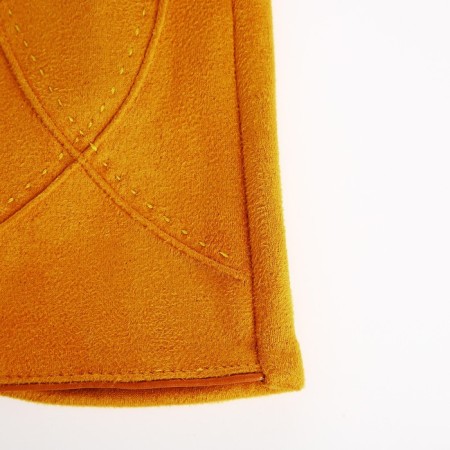 Gloves are female, dimensionless, without insulation, mustard color-1
