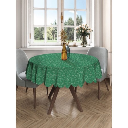 Green funny tablecloth, round, Saten, d = 150 cm-2
