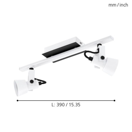 Trillo 2x5W lamp GU10 white, black-1