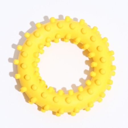 Toy "Ring with spikes No. 2", 6.8 cm, yellow-1
