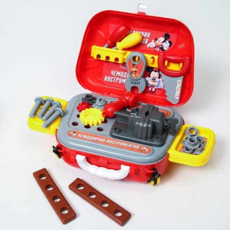 Set of builder "Suitcase" in a bag with game instruments, Mickey Mouse-1