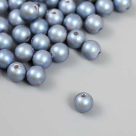 A set of plastic beads "Astra" coating AB (imitation of pearls), plastic, 8mm, 25 grams, gray-blue