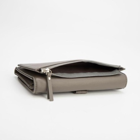 Women's wallet on magnets, gray color-3