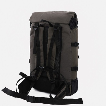 Tourist backpack, 50 l, lightning department, 3 outer pockets, Huntsman, Khaki Color-3