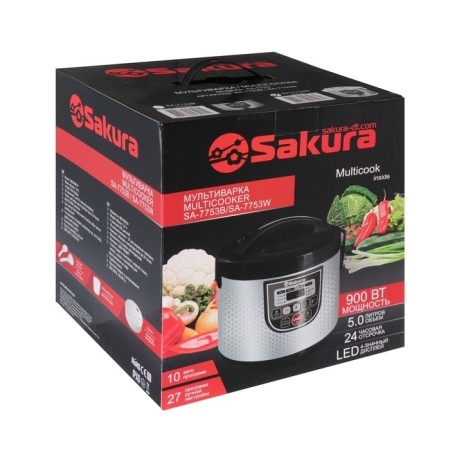 Sakura SA-7753W multicooker, 800 watts, 5 l, 37 programs, with anti-stick coating-4