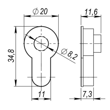 Armadillo rod insert for Cylinder 1AB-7, bronze color-1