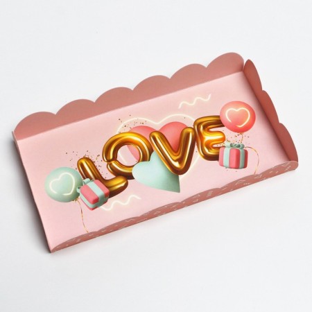 Cookie box, confectionery packaging with PVC lid, “air love”, 10.5 x 21 x 3 cm-3