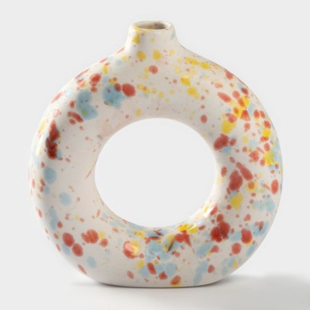 Vase for flowers ceramic "Scandinavia", 14.2 × 13.3 cm, neck D = 2.5 cm, white color