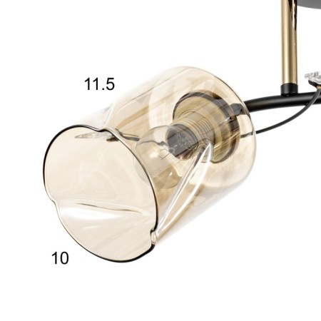 Artemis chandelier 2he27 40W black and gold 46x20x27 cm-5