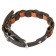 Collar leather weaved with a string "Zononic", Osh 34-43 x 1.4 cm, mix of flowers