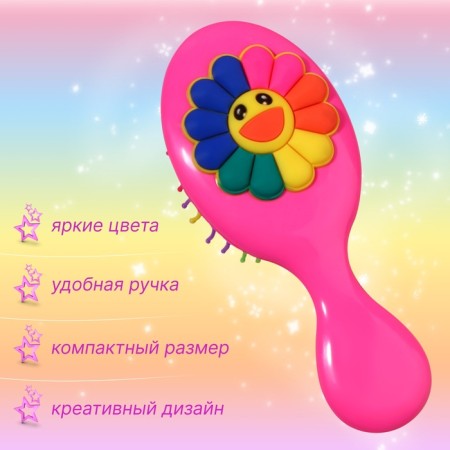 Comb - mini massage, 5.5 × 14 cm, pink color-1
