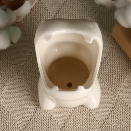 Pot "Hippo" White, 12x8x9cm-2