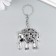 Metal keychain "Elephant in Popon" silver 4.5x4.5 cm