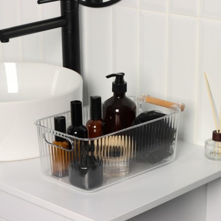 Storage container with handle LadOM "Crystal", 31.5 × 16.5 × 11.5 cm, color transparent color-7