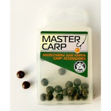 Bead, box, silicone, d = 6 mm, 20 pcs, brown color
