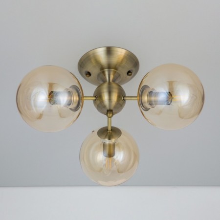 Ceiling chandelier CITILUX “Tommy” CL102133, 46x46x23.5 cm, 3x40W, E14, brown color-7