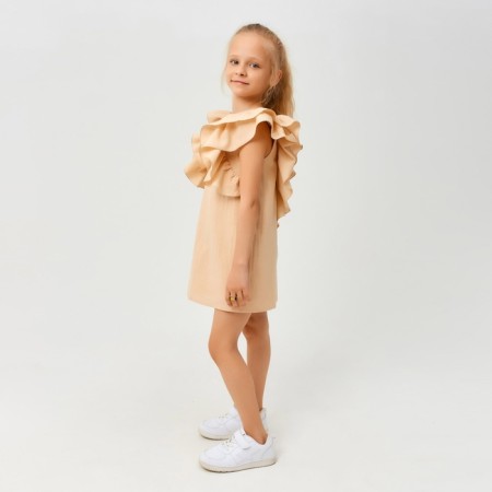 Платье для девочки MINAKU: Cotton Collection цвет светло-бежевый, рост 122-1