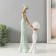 Souvenir Polystone "Mom with daughter" Green with wood color15.5x9.5x30 cm