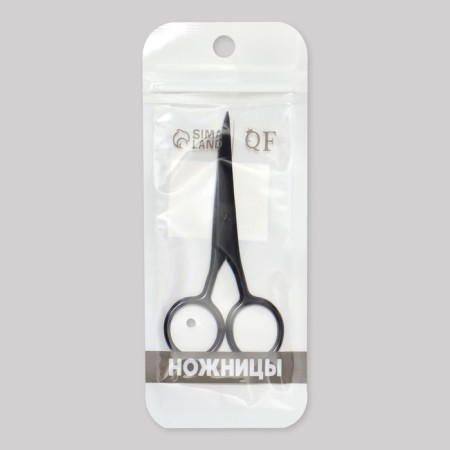 Scissors are manicure, wide, bent, 10 cm, matte black color-5