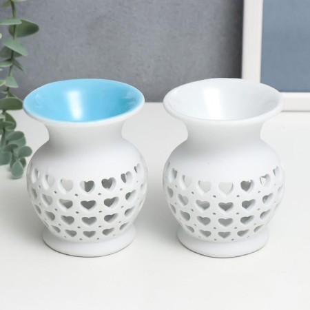 Aroma lamp ceramics "heart from hearts" mix 9x7.5x7.5 cm