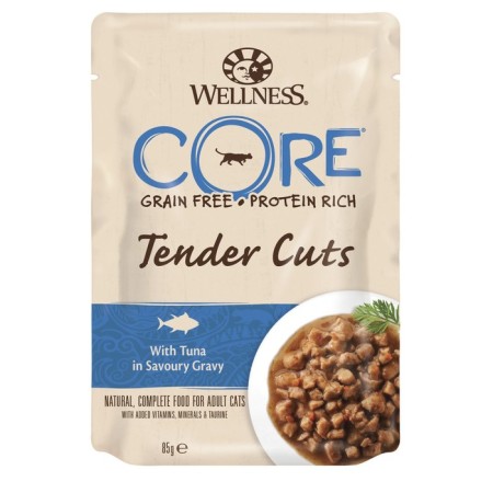 Wet Core Tender Cuts Cat for cats Tuna, slicing in sauce, spider, 85 g