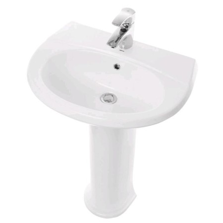 Washbone "Victoria" with overflow, without a pedestal, white