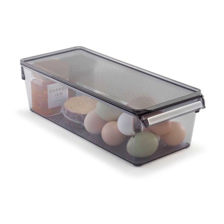 A container for a refrigerator or a closet with a lid, 36x15x10 cm, acrylic, black-1