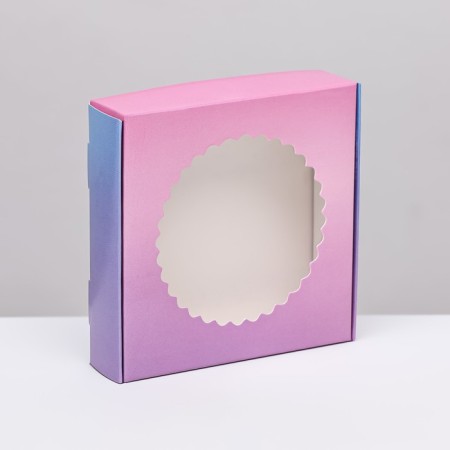 Box the team with a window, "pink-blue", 11.5 x 11.5 x 3 cm