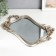 Top interior polystone with the "Flowers" mirror rectangular, silver 4.5x28x45 cm