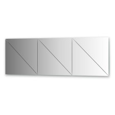 Mirror tiles with fake 10 mm, - set 6 pcs Triangle 50 x 50 cm, EvoForm silver