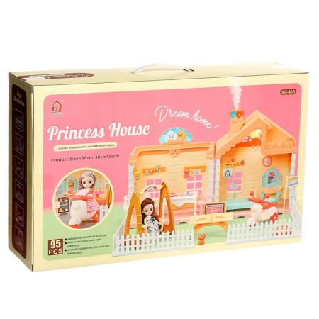 House for dolls "Cottage" with a doll and accessories-16